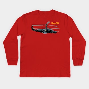 Ka-50 Black Shark Russian Helicopter Kids Long Sleeve T-Shirt